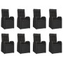 9-teiliges Garten-Essset und schwarze Kissen aus synthetischem Rattan von vidaXL, Gartensets - Ref: Foro24-3157604, Preis: 1,...