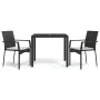 3-teilige Garten-Essgruppe mit schwarzen Kissen aus synthetischem Rattan von vidaXL, Gartensets - Ref: Foro24-3184975, Preis:...