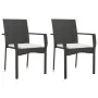 3-teilige Garten-Essgruppe mit schwarzen Kissen aus synthetischem Rattan von vidaXL, Gartensets - Ref: Foro24-3184975, Preis:...