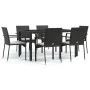 7-piece garden dining set with black synthetic rattan cushions by vidaXL, Garden sets - Ref: Foro24-3184978, Price: 545,89 €,...