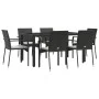 7-piece garden dining set with black synthetic rattan cushions by vidaXL, Garden sets - Ref: Foro24-3184978, Price: 545,89 €,...