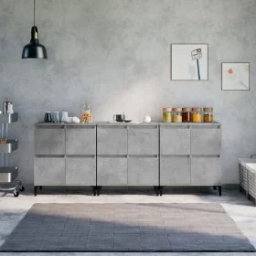 Sideboards 3 pcs concrete gray plywood 60x35x70 cm by vidaXL, Sideboards - Ref: Foro24-3185779, Price: 201,43 €, Discount: %