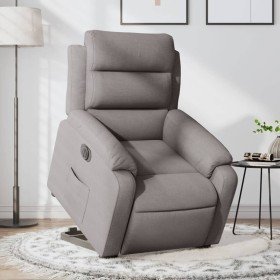 Sillón eléctrico reclinable elevable de tela gris taupe Sillón eléctrico reclinable elevable de tela gris taupe