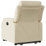 Sillón eléctrico reclinable elevable de tela color crema