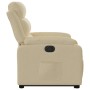 Sillón eléctrico reclinable elevable de tela color crema