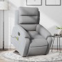 Sillón de masaje eléctrico reclinable elevable tela gris claro