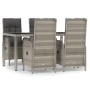 5-piece garden dining set with gray synthetic rattan cushions by vidaXL, Garden sets - Ref: Foro24-3185025, Price: 629,72 €, ...