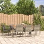 Garden dining set 9 pieces and gray synthetic rattan cushions by vidaXL, Garden sets - Ref: Foro24-3184974, Price: 675,85 €, ...
