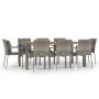 Garden dining set 9 pieces and gray synthetic rattan cushions by vidaXL, Garden sets - Ref: Foro24-3184974, Price: 675,85 €, ...