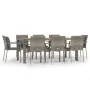 Garden dining set 9 pieces and gray synthetic rattan cushions by vidaXL, Garden sets - Ref: Foro24-3184974, Price: 730,79 €, ...