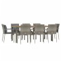 Garden dining set 9 pieces and gray synthetic rattan cushions by vidaXL, Garden sets - Ref: Foro24-3184974, Price: 675,85 €, ...