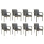 Garden dining set 9 pieces and gray synthetic rattan cushions by vidaXL, Garden sets - Ref: Foro24-3184974, Price: 675,85 €, ...