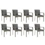 Garden dining set 9 pieces and gray synthetic rattan cushions by vidaXL, Garden sets - Ref: Foro24-3184974, Price: 730,79 €, ...