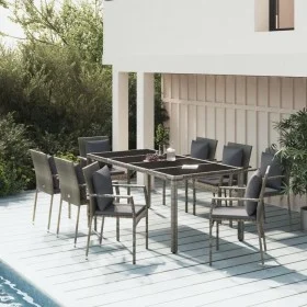 Garden dining set 9 pieces and gray synthetic rattan cushions by vidaXL, Garden sets - Ref: Foro24-3157962, Price: 719,65 €, ...