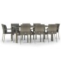 Garden dining set 9 pieces and gray synthetic rattan cushions by vidaXL, Garden sets - Ref: Foro24-3157962, Price: 694,66 €, ...