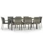 Garden dining set 9 pieces and gray synthetic rattan cushions by vidaXL, Garden sets - Ref: Foro24-3157962, Price: 719,65 €, ...