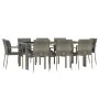 Garden dining set 9 pieces and gray synthetic rattan cushions by vidaXL, Garden sets - Ref: Foro24-3157962, Price: 719,65 €, ...