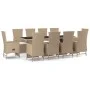 Set comedor de jardín 11 pzas con cojines ratán sintético beige de vidaXL, Conjuntos de jardín - Ref: Foro24-3157581, Precio:...