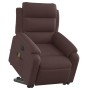 Sillón masaje eléctrico reclinable elevable tela marrón oscuro