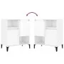 Sideboards 3 units glossy white plywood 60x35x70 cm by vidaXL, Sideboards - Ref: Foro24-3185745, Price: 174,69 €, Discount: %