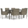 Garden dining set 7 pieces and gray synthetic rattan cushions by vidaXL, Garden sets - Ref: Foro24-3185008, Price: 441,53 €, ...