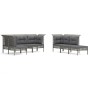 10-teiliges Gartenmöbel-Set und graue synthetische Rattankissen von vidaXL, Gartensets - Ref: Foro24-3187575, Preis: 516,69 €...