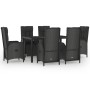 Garden dining set 7 pieces and black gray synthetic rattan cushions by vidaXL, Garden sets - Ref: Foro24-3185062, Price: 930,...