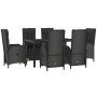 Garden dining set 7 pieces and black gray synthetic rattan cushions by vidaXL, Garden sets - Ref: Foro24-3185062, Price: 930,...