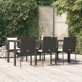 7-piece garden dining set and black synthetic rattan cushions by vidaXL, Garden sets - Ref: Foro24-3157967, Price: 564,45 €, ...