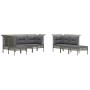 10-teiliges Gartenmöbel-Set und graue synthetische Rattankissen von vidaXL, Gartensets - Ref: Foro24-3187575, Preis: 516,69 €...