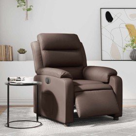 Sillón reclinable eléctrico de cuero sintético marrón Sillón reclinable eléctrico de cuero sintético marrón