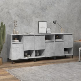 Sideboards 3 pcs concrete gray plywood 60x35x70 cm by vidaXL, Sideboards - Ref: Foro24-3185747, Price: 213,94 €, Discount: %
