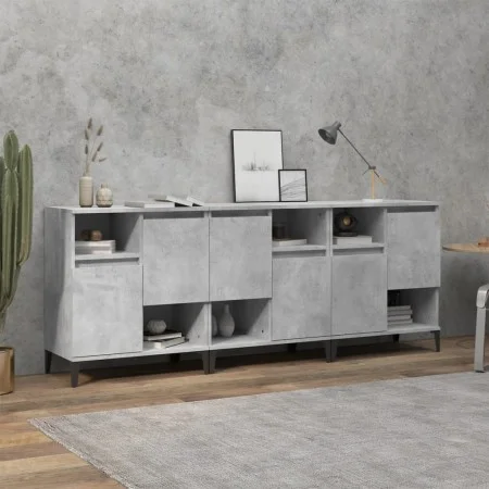 Sideboards 3 Stück betongraues Sperrholz 60x35x70 cm von vidaXL, Sideboards - Ref: Foro24-3185747, Preis: 210,78 €, Rabatt: %