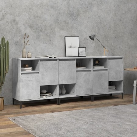 Sideboards 3 Stück betongraues Sperrholz 60x35x70 cm von vidaXL, Sideboards - Ref: Foro24-3185747, Preis: 213,94 €, Rabatt: %