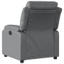 Sillón reclinable eléctrico de cuero sintético gris