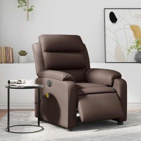 Sillón de masaje reclinable eléctrico cuero sintético marrón Sillón de masaje reclinable eléctrico cuero sintético marrón