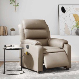 Sillón reclinable de masaje eléctrico cuero sintético capuchino Sillón reclinable de masaje eléctrico cuero sintético capuchino