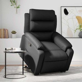 Sillón reclinable elevable cuero artificial negro en Sillones | Comprar online en Foro24