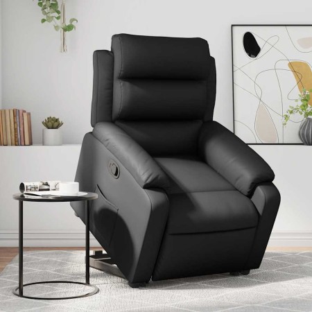Sillón reclinable elevable cuero artificial negro en Sillones | Comprar online en Foro24