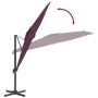 Cantilever parasol with burgundy red LEDs 400x300 cm by vidaXL, Umbrellas - Ref: Foro24-319933, Price: 258,35 €, Discount: %