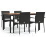5-teiliges Gartenmöbel-Set mit schwarzen synthetischen Rattankissen von vidaXL, Gartensets - Ref: Foro24-3184989, Preis: 396,...