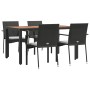 5-teiliges Gartenmöbel-Set mit schwarzen synthetischen Rattankissen von vidaXL, Gartensets - Ref: Foro24-3184989, Preis: 396,...