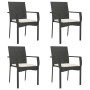 5-teiliges Gartenmöbel-Set mit schwarzen synthetischen Rattankissen von vidaXL, Gartensets - Ref: Foro24-3184989, Preis: 396,...