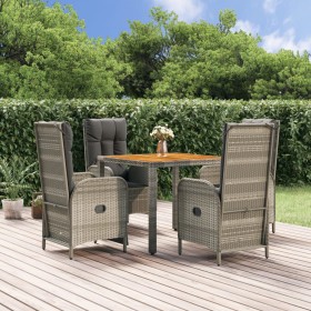 5-piece garden dining set with gray synthetic rattan cushions by vidaXL, Garden sets - Ref: Foro24-3185050, Price: 616,25 €, ...