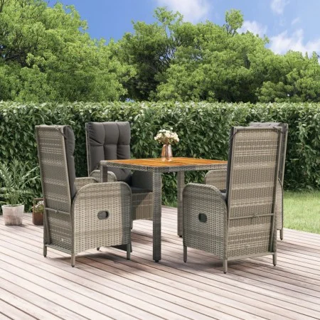 5-piece garden dining set with gray synthetic rattan cushions by vidaXL, Garden sets - Ref: Foro24-3185050, Price: 690,58 €, ...