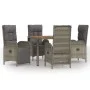 5-piece garden dining set with gray synthetic rattan cushions by vidaXL, Garden sets - Ref: Foro24-3185050, Price: 690,58 €, ...