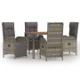 5-teiliges Garten-Essset mit grauen Kissen aus synthetischem Rattan von vidaXL, Gartensets - Ref: Foro24-3185050, Preis: 616,...