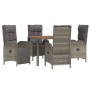5-teiliges Garten-Essset mit grauen Kissen aus synthetischem Rattan von vidaXL, Gartensets - Ref: Foro24-3185050, Preis: 616,...