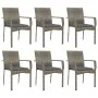 Garden dining set 7 pieces and gray synthetic rattan cushions by vidaXL, Garden sets - Ref: Foro24-3184984, Price: 501,76 €, ...