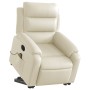 Sillón reclinable de masaje de pie cuero artificial color crema